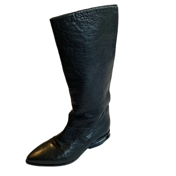 Alexander Wang Black Leather Riding Boots