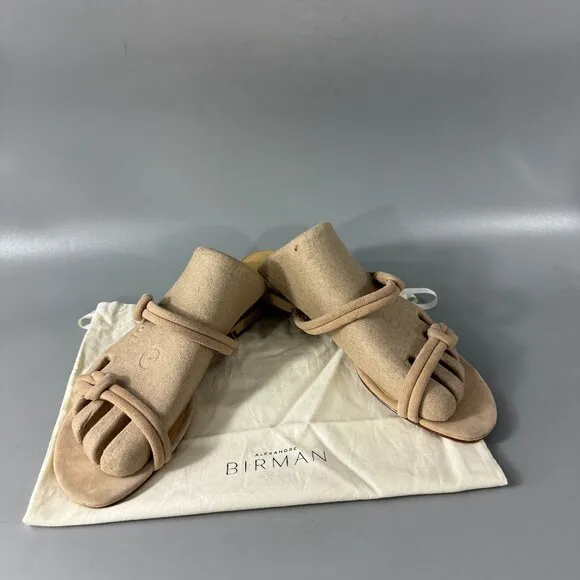 Alexandre Birman Nude Suede Strappy Sandals, Size 39