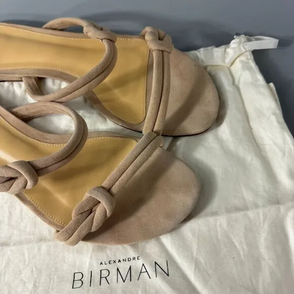 Alexandre Birman Nude Suede Strappy Sandals, Size 39