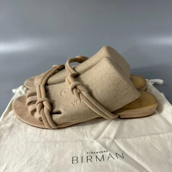 Alexandre Birman Nude Suede Strappy Sandals, Size 39