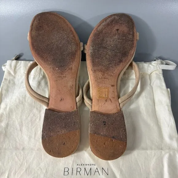 Alexandre Birman Nude Suede Strappy Sandals, Size 39
