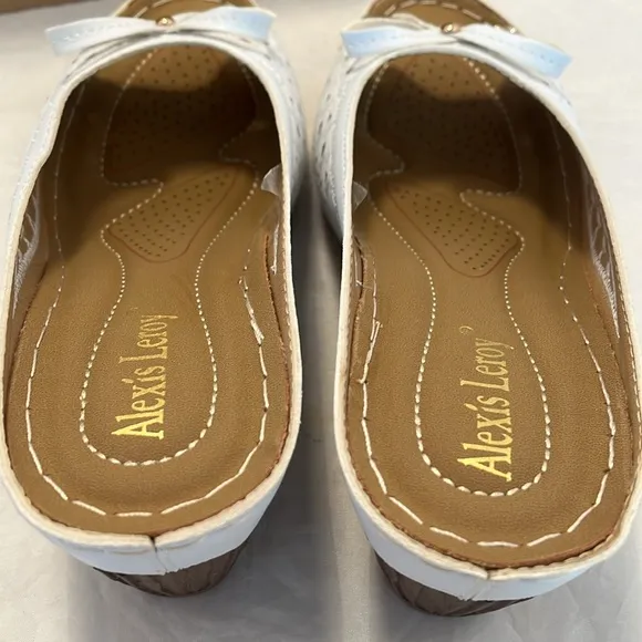 Alexis Leroy Women's Comfort Open Toe Slip on Wedge Sandals