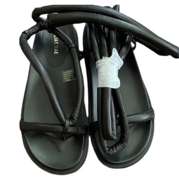 Alias Mae Black Australian Leather Flatform Sandals NWB