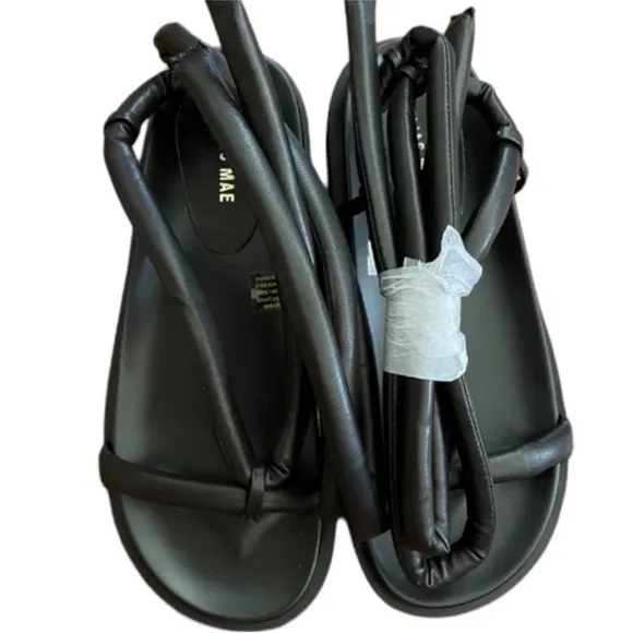 Alias Mae Black Australian Leather Flatform Sandals NWB