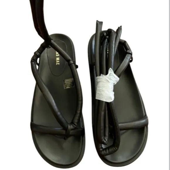 Alias Mae Black Australian Leather Flatform Sandals NWB