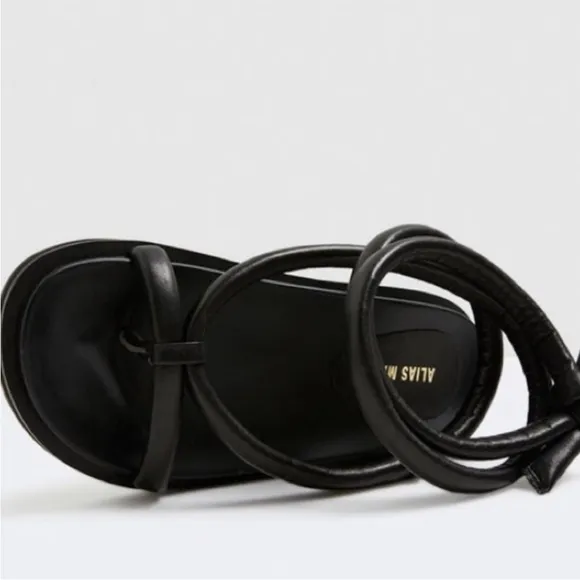 Alias Mae Black Australian Leather Flatform Sandals NWB