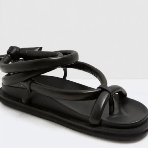 Alias Mae Black Australian Leather Flatform Sandals NWB
