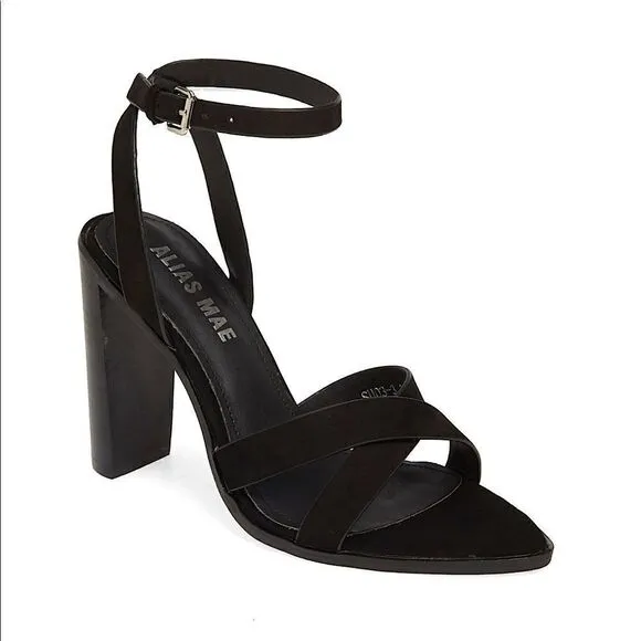 Alias Mae Sonny Leather Block Heel Sandals Black