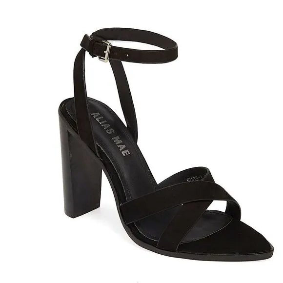 Alias Mae Sonny Leather Block Heel Sandals Black