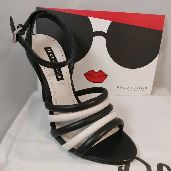 Alice Olivia black/white Thalia sandals sz 8