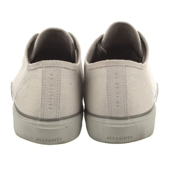 All Saints Cream Canvas Sneakers Classic Minimalist Design Women’s Size 12