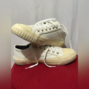 All saints Cream Canvas Sneakers