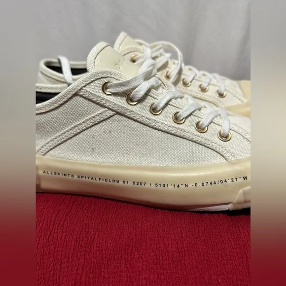 All saints Cream Canvas Sneakers