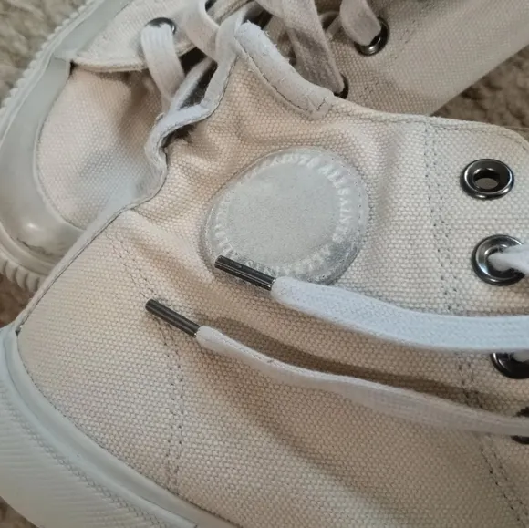 All Saints 'Dumont' White Canvas High Top Sneakers W8 / M7
