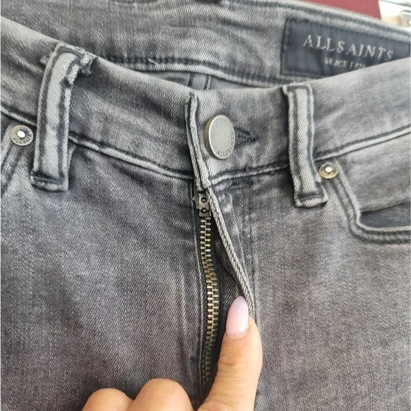 ALL SAINTS GRACE SKINNY SHAPING FIT WOMEN'S JEANS WASHED BLACK SIZE 26