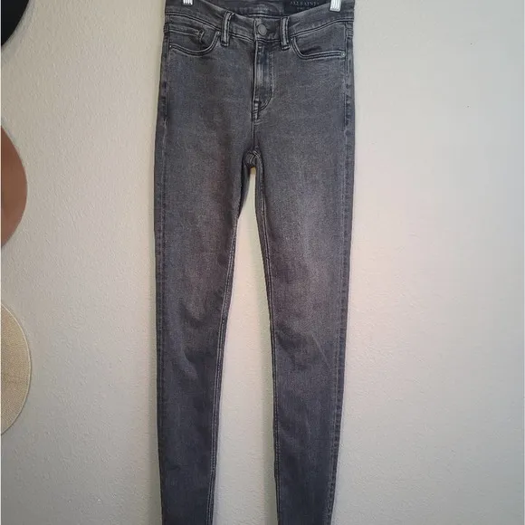 ALL SAINTS GRACE SKINNY SHAPING FIT WOMEN'S JEANS WASHED BLACK SIZE 26