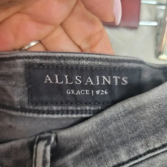 ALL SAINTS GRACE SKINNY SHAPING FIT WOMEN'S JEANS WASHED BLACK SIZE 26