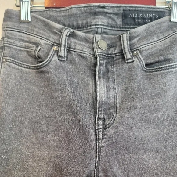 ALL SAINTS GRACE SKINNY SHAPING FIT WOMEN'S JEANS WASHED BLACK SIZE 26