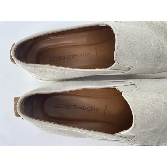Allen Edmonds &quot;HOLDEN Beach Slip-On Loafers 9 D Ivory Suede