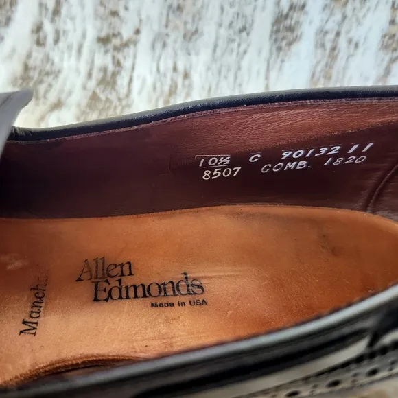Allen Edmonds &quot;Manchesters&quot; Black Leather Wingtip Loafers | Size 10.5