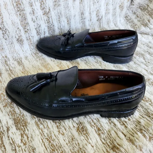 Allen Edmonds &quot;Manchesters&quot; Black Leather Wingtip Loafers | Size 10.5
