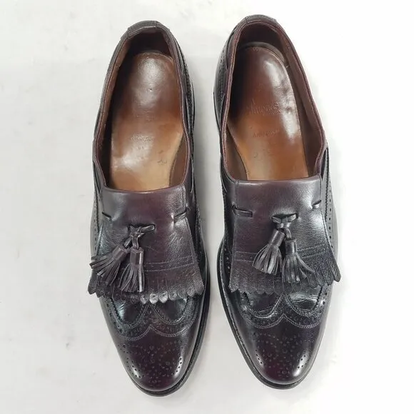 Allen Edmonds Arlington Loafers 11.5 D Cordovan Burgundy Oxblood Tassel Kiltie