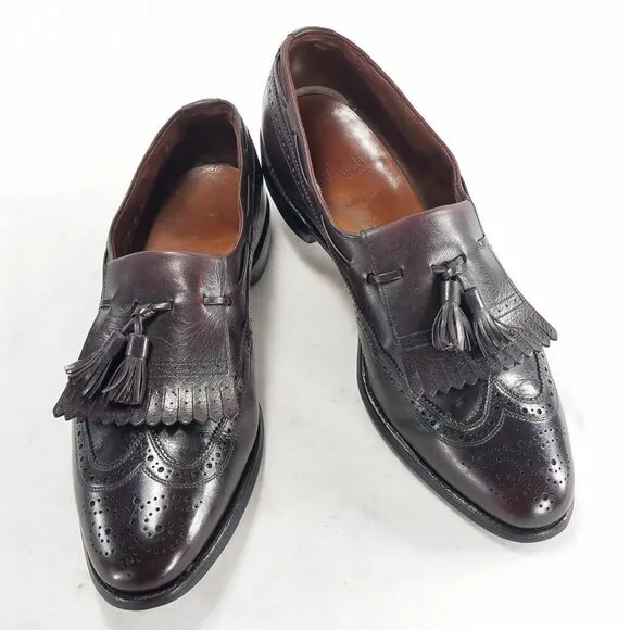 Allen Edmonds Arlington Loafers 11.5 D Cordovan Burgundy Oxblood Tassel Kiltie