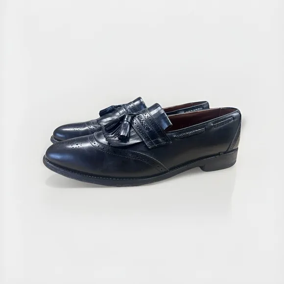 Allen Edmonds Bradenton USA Tassels Loafers Slip Black Dress Shoes - Men's 11 E