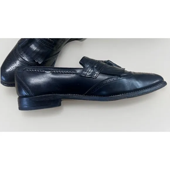 Allen Edmonds Bradenton USA Tassels Loafers Slip Black Dress Shoes - Men's 11 E