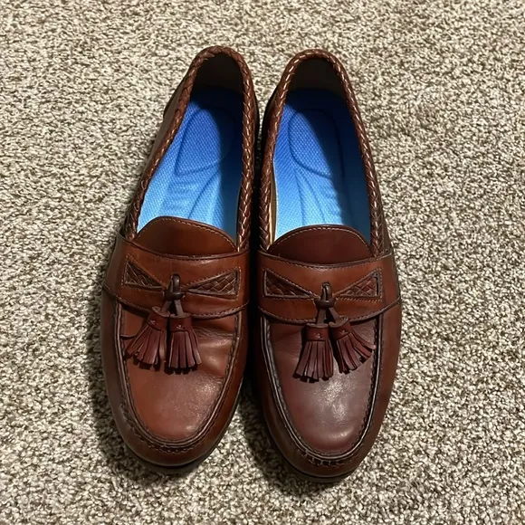 Allen Edmonds Brown Leather Slip-On Loafers with Tassels