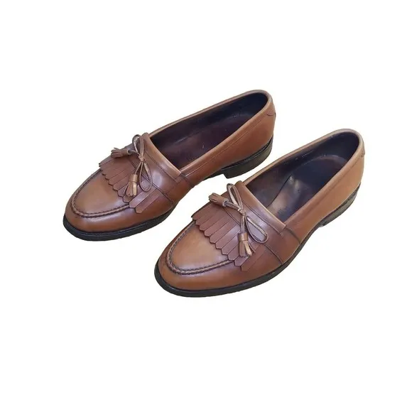 Allen Edmonds Chelsea Loafers Men's Size 11 D Light Brown Leather Slip On Tassel