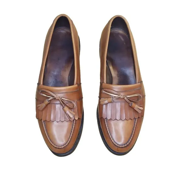 Allen Edmonds Chelsea Loafers Men's Size 11 D Light Brown Leather Slip On Tassel