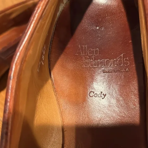 Allen Edmonds Cody British Tan Leather Loafers Size 9 1/2 D.