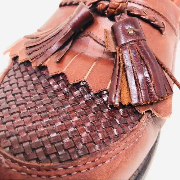 Allen Edmonds Cody Brown Tasseled Kilti Leather Oxford Loafers USA