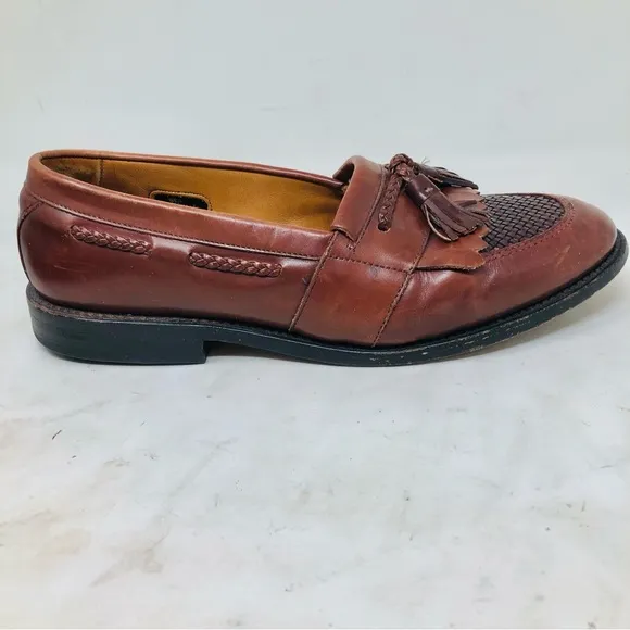 Allen Edmonds Cody Brown Tasseled Kilti Leather Oxford Loafers USA