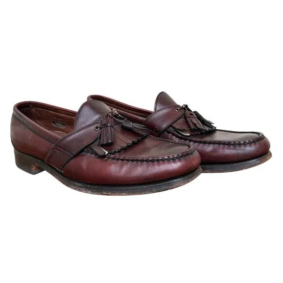 Allen Edmonds Enfield Tassel Loafers Men’s 11D Burgundy Leather