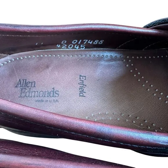 Allen Edmonds Enfield Tassel Loafers Men’s 11D Burgundy Leather