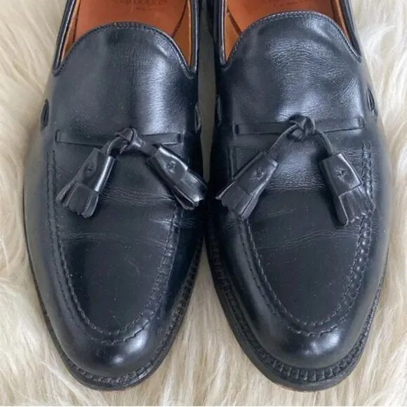 Allen Edmonds Grayson Men's Black Leather Tassels Loafers Sz 9.5C Classic Dress