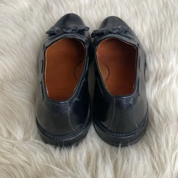 Allen Edmonds Grayson Men's Black Leather Tassels Loafers Sz 9.5C Classic Dress