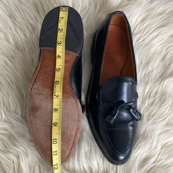 Allen Edmonds Grayson Men's Black Leather Tassels Loafers Sz 9.5C Classic Dress