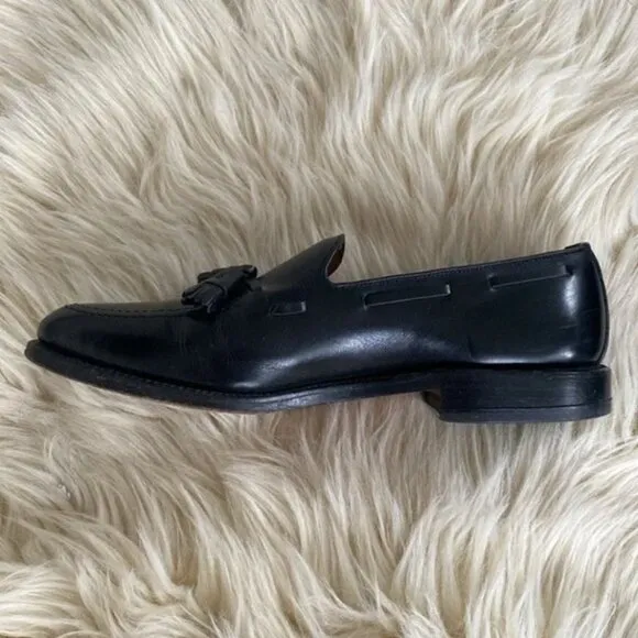 Allen Edmonds Grayson Men's Black Leather Tassels Loafers Sz 9.5C Classic Dress