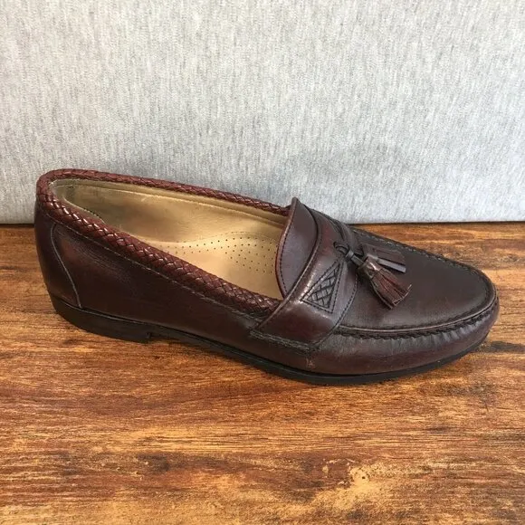 Allen‎ Edmonds Loafers Mens Size 11D Chili Brown Leather Maxfield Tassels Shoes