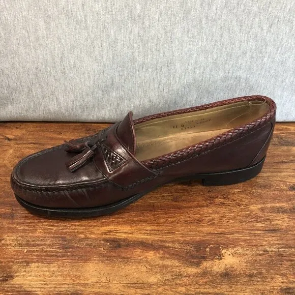 Allen‎ Edmonds Loafers Mens Size 11D Chili Brown Leather Maxfield Tassels Shoes