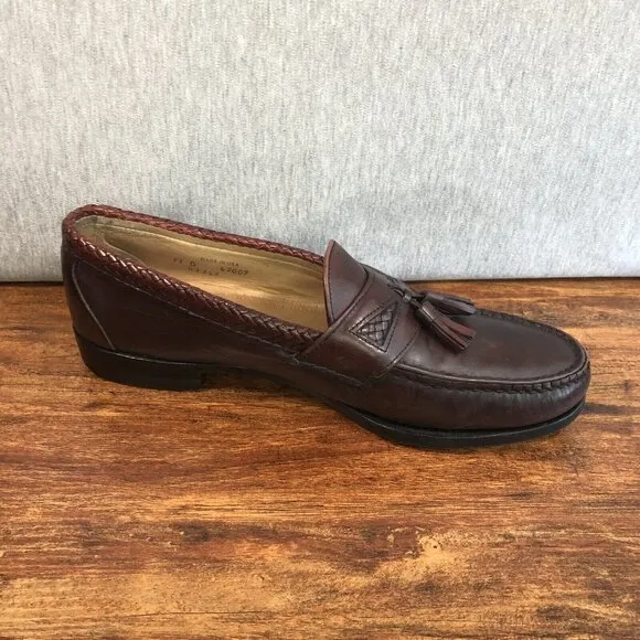 Allen‎ Edmonds Loafers Mens Size 11D Chili Brown Leather Maxfield Tassels Shoes