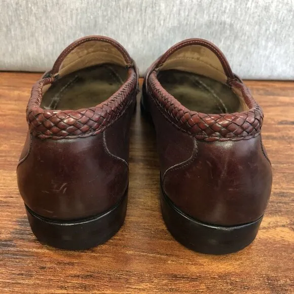 Allen‎ Edmonds Loafers Mens Size 11D Chili Brown Leather Maxfield Tassels Shoes