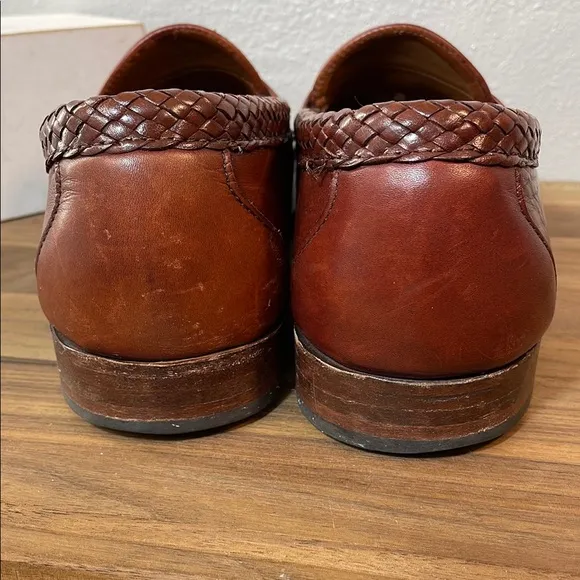 Allen Edmonds Mansfield Chestnut Leather Braided Tassel Slip-On Loafer Size 9.5
