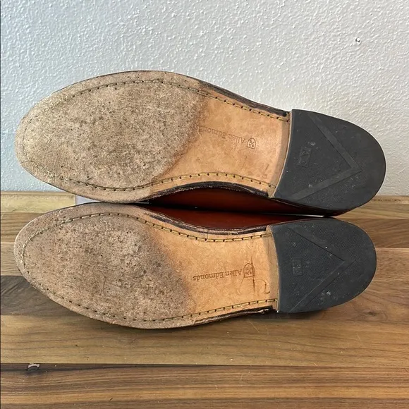 Allen Edmonds Mansfield Chestnut Leather Braided Tassel Slip-On Loafer Size 9.5
