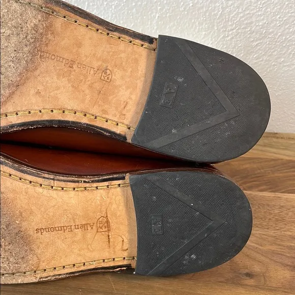 Allen Edmonds Mansfield Chestnut Leather Braided Tassel Slip-On Loafer Size 9.5