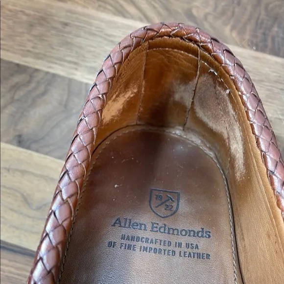 Allen Edmonds Mansfield Chestnut Leather Braided Tassel Slip-On Loafer Size 9.5