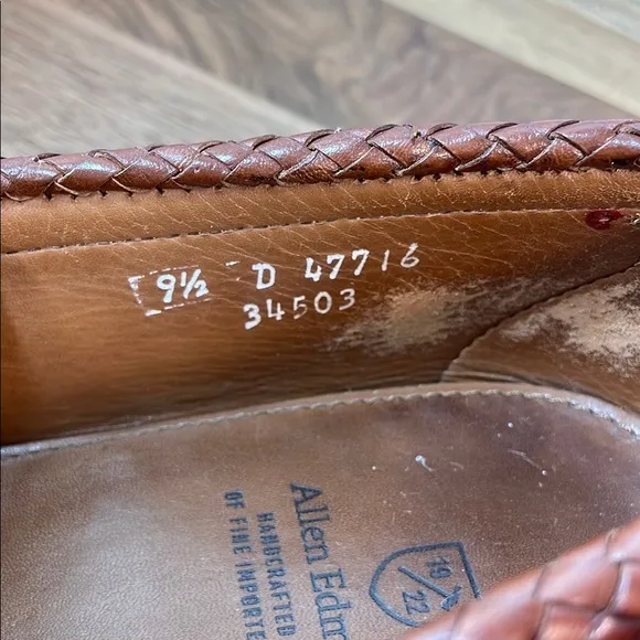 Allen Edmonds Mansfield Chestnut Leather Braided Tassel Slip-On Loafer Size 9.5